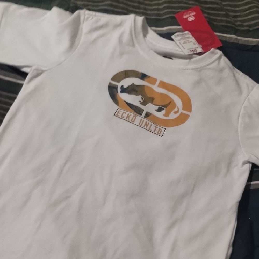 Ecko Unlimited White and Gold Kids T-Shirt